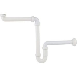 Kirchhoff Polypropyleen ruimtebesparende sifon voor wastafel, 1 1/4" x 32 mm - 98833518