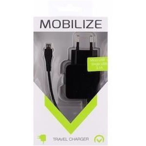 Mobilize USB thuislader 3100mA zwart +micro USB kabel