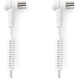 Nedis Coaxkabel | IEC (Coax) Male | IEC (Coax) Female | Vernikkeld | 120 dB | 75 Ohm | Viervoudig Afgeschermd | 10.0 m | Rond | PVC | Wit | Label - CSGL40120WT100