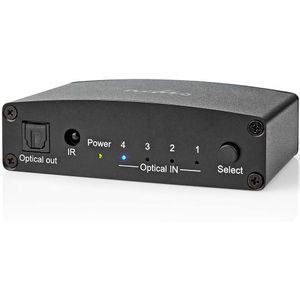 Nedis Digitale Audio-Switch | 4-wegs | Zwart | 1 stuks - ASWI2514BK ASWI2514BK