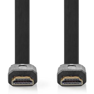 Nedis High Speed HDMI-Kabel met Ethernet | HDMI Connector | HDMI Connector | 4K@30Hz | 10.2 Gbps | 10.0 m | Plat | PVC | Zwart | Label - CVGL34100BK100