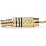 Nedis RCA-Connector | Male | Soldeer | 7.0 mm | Goud / Zwart | 10 Stuks | 1 stuks - CAGP24900BK CAGP24900BK