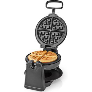 Nedis Wafelijzer - Belgische wafels - 17 cm - 1000 W - Automatische temperatuurregeling - ABS / Roestvrij Staal