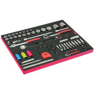 Bahco Foaminlay Fit&Go 3/3 met doppen en toebehoren 1/4" | momentsleutel en bougiedoppen - met lasermarkering - 79-delig - FF1A218LM