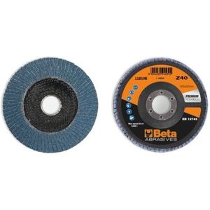 Beta 11210B 40 Lamellen slijpschijf met zirkonium schuurmateriaal | glasfiber steunschijf | enkele lamel constructie | 10 stuks - 112100104 112100104