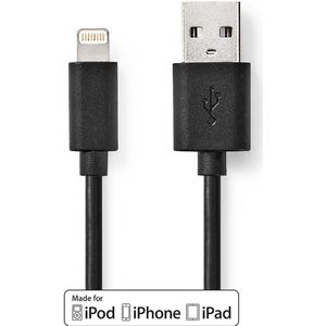 Nedis Lightning Kabel | Apple Lightning 8-Pins naar USB-A Male | 2 m | 1 stuks - CCGB39300BK20 CCGB39300BK20