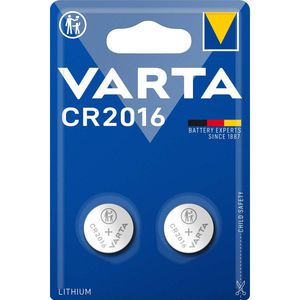 Varta Lithium-Knoopcelbatterij CR2016 | 3 V DC | 87 mAh | 2 stuks | Zilver | 1 stuks - 6016101402 - 6016101402