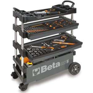 Beta C27S - Grijs Inklapbare Mobiele gereedschapswagen | 2 laden - 027000202