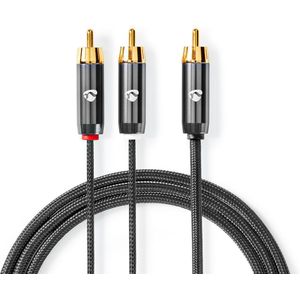 Nedis Subwoofer-Kabel | RCA Male | 2x RCA Male | 3 m | 4.5 mm | 1 stuks - CATB24000GY30 - CATB24000GY30