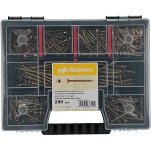 pgb-Europe - Assortimentsdoos Spaanplaatschroeven - PGWVZV ZnG 280 st. - ASS008002028001
