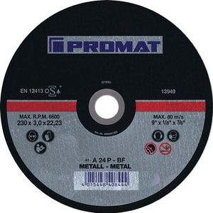 Promat - Doorslijpschijf - D115mm - Gebogen - Staal - Gat 22,23mm