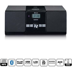 Lenco Micro set met CD/MP3 Bluetooth USB afstandsbediening Zwart - MC-030BK