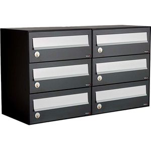 Allux - Hive Set 2-Breed 3-Hoog - Zwart - Modulair Brievenbussysteem
