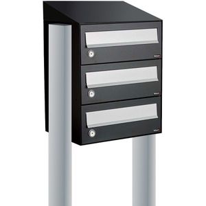 Allux - Hive Set 1-Breed, 3-Hoog - Brievenbussysteem - Zwart