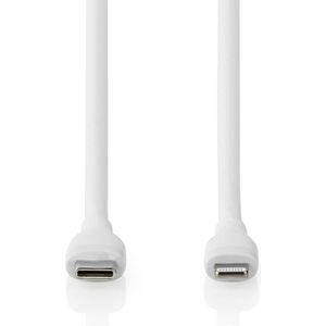 Nedis Lightning Kabel | USB 2.0 | Apple Lightning 8-Pins | USB-C Male | 480 Mbps | Vernikkeld | 1.50 m | Rond | Silicone | Wit | Doos - CCGB39800WT15