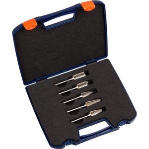 Rotec - 5-dlg. Set Stiftfrezen - Ø9,6mm - STEEL-vertand (Z7) - In ABS-koffer
