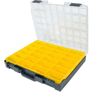 Zevim - Kunststof Assortimentskoffer - Geel - 24 Inzetbakjes - Extra Sterk
