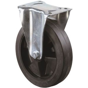 BS Rollen Bokwiel | wiel-d. 200 mm draagvermogen 300 kg | volledig van rubber | plaat L138xB109 mm | 1 stuk - L410.B60.200 L410.B60.200