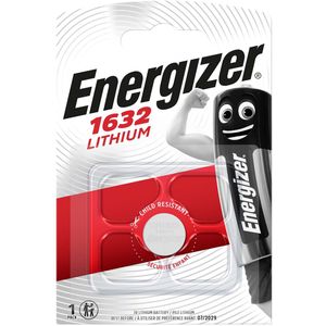 Energizer Lithium knoopcel batterij CR1632 | 3 V DC | 130 mAh | Zilver | 1 stuks - EN-E300164000 EN-E300164000