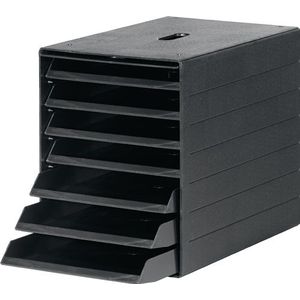 Durable Ladenbox | 7 laden m. intrekbare voorklep | zwart H322xB250xD365 mm | 1 stuk - 1712001060 1712001060