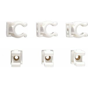 Cornat - Enkele Clip - Koperbuis - Wit - Kunststof - 2 Stuks