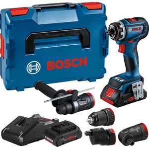 Bosch Blauw GSR 18V-90 FC Accuboormachine | 18V 4.0Ah in L-Boxx + GFA 18-M, GFA 18-H, GFA 18-E en GFA 18-W - 06019K6200