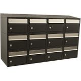 Stoer! Brickset - 4-Breed 3-Hoog - Brievenbussysteem - Zwart - Gegalvaniseerd