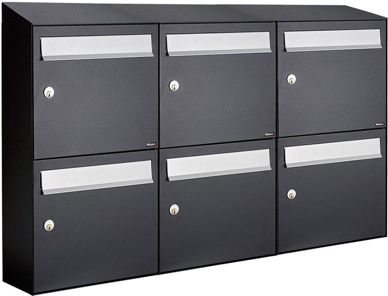 Allux - Flow Set 3-Breed 2-Hoog - Brievenbus - Zwart - Modulair Systeem