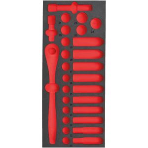 Milwaukee Empty 28 pc 1/2" Ratchet and Socket Set Foam Insert Lege Foam Inlay doppenset 1/2'' (28-delig) - 4932493664