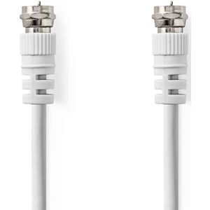 Nedis Satelliet- en Antennekabel | F-Male | F-Male | Vernikkeld | 75 Ohm | Dubbel Afgeschermd | 20.0 m | Rond | PVC | Wit | Label - CSGL41000WT200