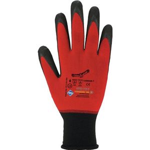 Asatex Handschoen | maat 10 rood/zwart | 98 % polyamide/2 % elastan met nitrilmic | EN 388 EN 407 PSA-categorie II | 12 paar - CONDOR-T/10 CONDOR-T/10