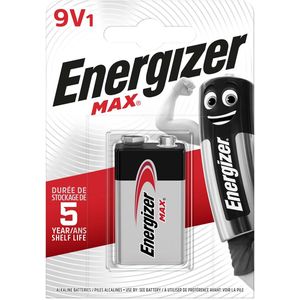 Energizer Alkaline-Batterij 9V | 6LR61 | Zilver / Zwart | 12 stuks - EN-MAX9V1 EN-MAX9V1