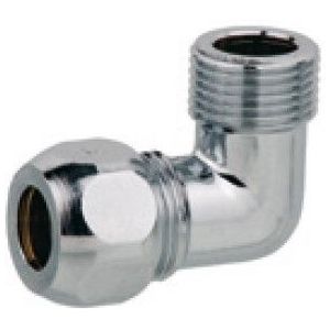 Kirchhoff Messing hoek knelkoppeling 90°, chroom, 1/2"ET x 10 mm - 986255148