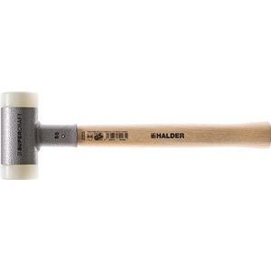 Halder Kunststofhamer | lengte 370 mm hoofd-d. 60 mm | hickory terugslagvrij | hard nylon wit | 1 stuk - 3366.060 3366.060