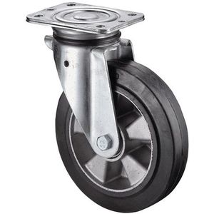 BS Rollen Zwenkwiel voor zware lasten | wiel-d. 250 mm draagvermogen 550 kg | rubber | 135 mm 110 mm | 1 stuk - L600.B80.250 L600.B80.250