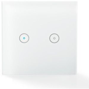 Nedis SmartLife Wandschakelaar | Wi-Fi | Duaal | 1000 W | Glas | Wit | 1 stuks - WIFIWS20WT - WIFIWS20WT