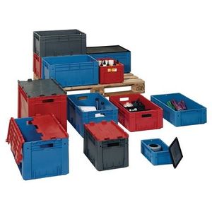 LA-KA-PE Transportstapelbak | L600xB400xH210mm | grijs PP zware belasting greepopening | zijwanden gesloten | 1 stuk - VTK 600/210-0 GRAU VTK 600/210-0 GRAU