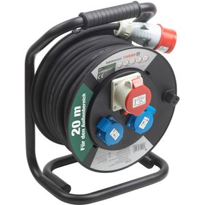 Meister - Kabelhaspel H07Rn Cee - 20M - Zwart - Kunststof