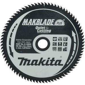 Makita Accessoires Tafelzaagblad Hout - Makblade-Plus 260x30x2,8 80T 15g - B-32655