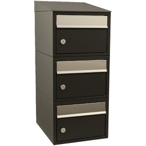 Stoer! Brickset 3-Hoog Met Dak - Zwart - Modulair Brievenbussysteem