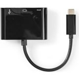 USB-C Naar HDM - USB-A en USB-C PD 60W Adapter - DP 1.2 / HDMI 1.4 / DP Alt Mode (4K 30Hz) / Zwart