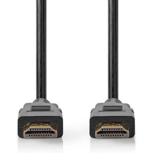 Nedis Premium High Speed HDMI-Kabel met Ethernet | HDMI Connector | HDMI Connector | 4K@60Hz | 18 Gbps | 0.50 m | Rond | PVC | Zwart | Label - CVGL34050BK05