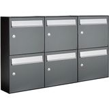 Allux - Flow Set 3-Breed 2-Hoog - Brievenbus Antraciet - Modulair Systeem
