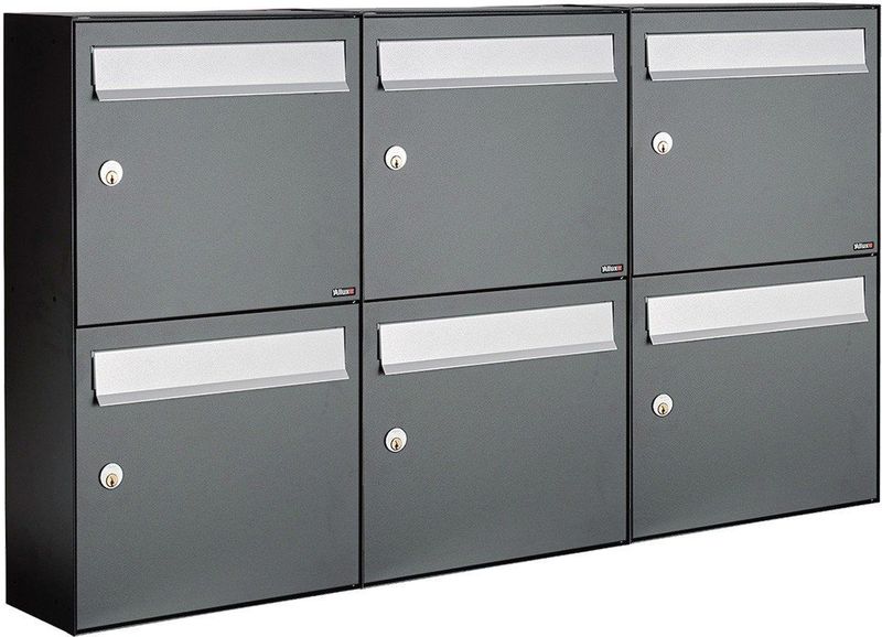 Allux - Flow Set 3-Breed 2-Hoog - Brievenbus Antraciet - Modulair Systeem
