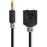 Nedis Stereo-Audiokabel | 3,5 mm Male | 2x 3,5 mm Female | 0.2 m | 1 stuks - CABW22100AT02 CABW22100AT02