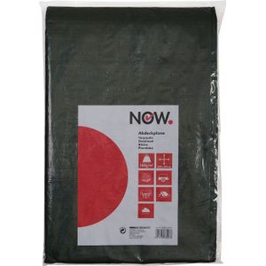 NOW Afdekzeil - Olijfgroen - Polyethyleen - Met Aluminium Ogen - 10000 x 12000 mm
