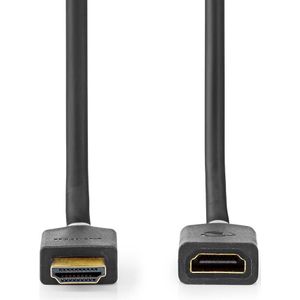 Nedis High Speed HDMI-Kabel met Ethernet | HDMI Connector | HDMI Female | 4K@60Hz | ARC | 18 Gbps | 1.00 m | Rond | PVC | Antraciet | Doos - CVBW34090AT10