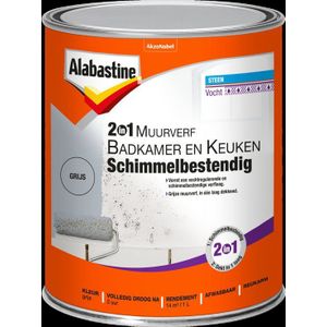 Alabastine 2In1 Muurverf B&K Grijs 1L - 5256777 - 5256777