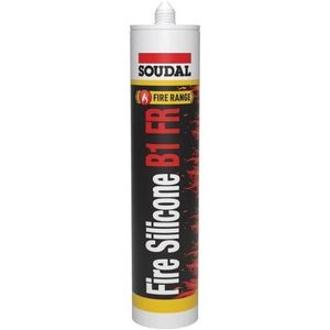 Soudal - Fire Silicone B1 FR - Brandwerende Siliconenkit - Zwart - 300 ml