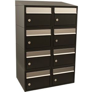 Stoer! Brickset 2-Breed, 4-Hoog - Zwart - Modulair Brievenbussysteem